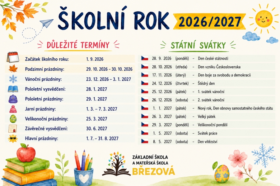Organizace školního roku 2026/2027