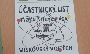 Fyzikální olympiáda aneb úspěch Vojty Miškovského