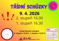 Třídní schůzky 9. 4. 2026