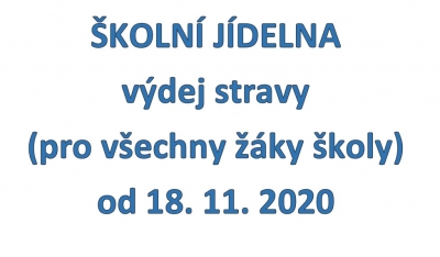 Vydávání stravy od 18. 11. 2020