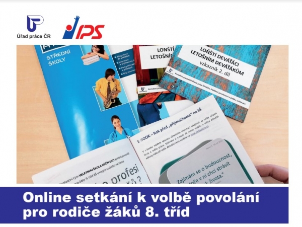 On-line setkání k volbě povolání pro rodiče žáků 8. tříd